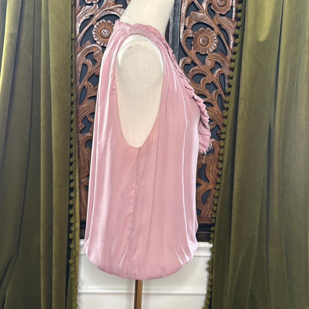 SOLDDDD!! L’AGENCE silk Pink Ruffled Women's Top - Picture 5 of 8